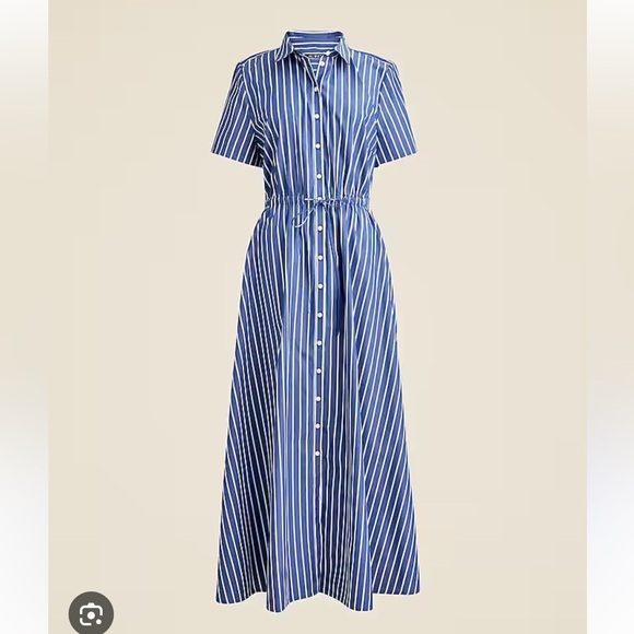J. Crew Cerise shirtdress in striped poplin Deep Sea Stripes - Picture 4 of 11